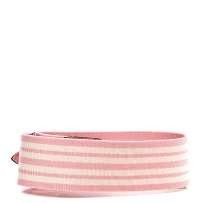 Prada Vitello Daino Striped Fabric Shoulder Strap Petalo 2 of 6