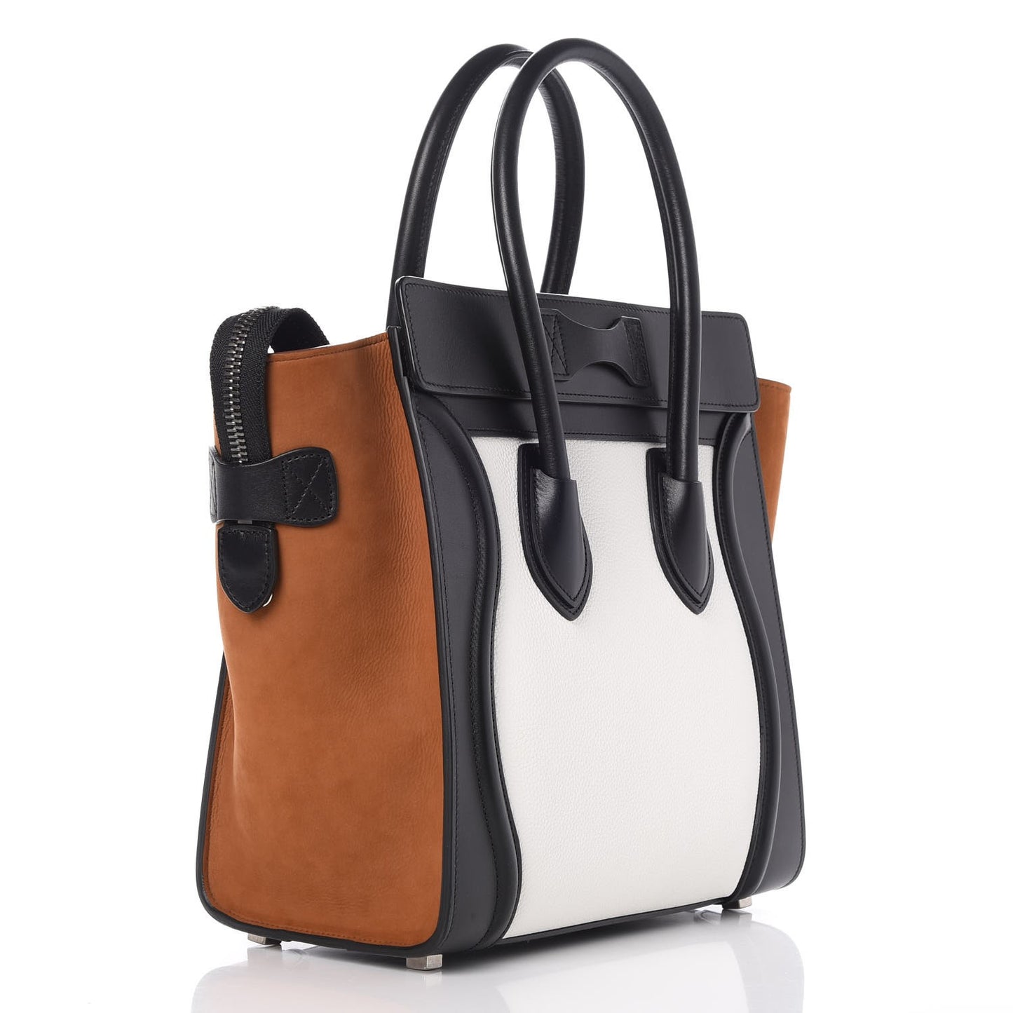 Baby Grained Calfskin Nubuck Tri-Color Micro Luggage Iceberg