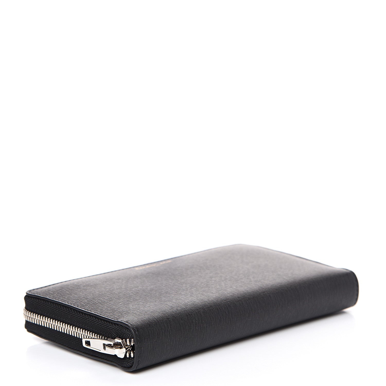 Balenciaga Striped Calfskin Essential Continental Zip Around Wallet Black 3 of 7