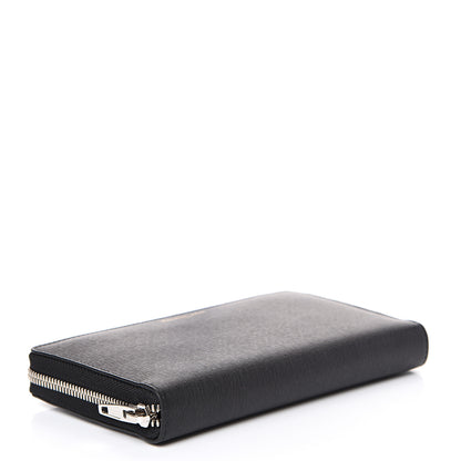 Balenciaga Striped Calfskin Essential Continental Zip Around Wallet Black 3 of 7
