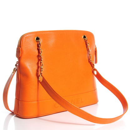 Chanel Caviar CC Shoulder Bag Orange 3 of 9