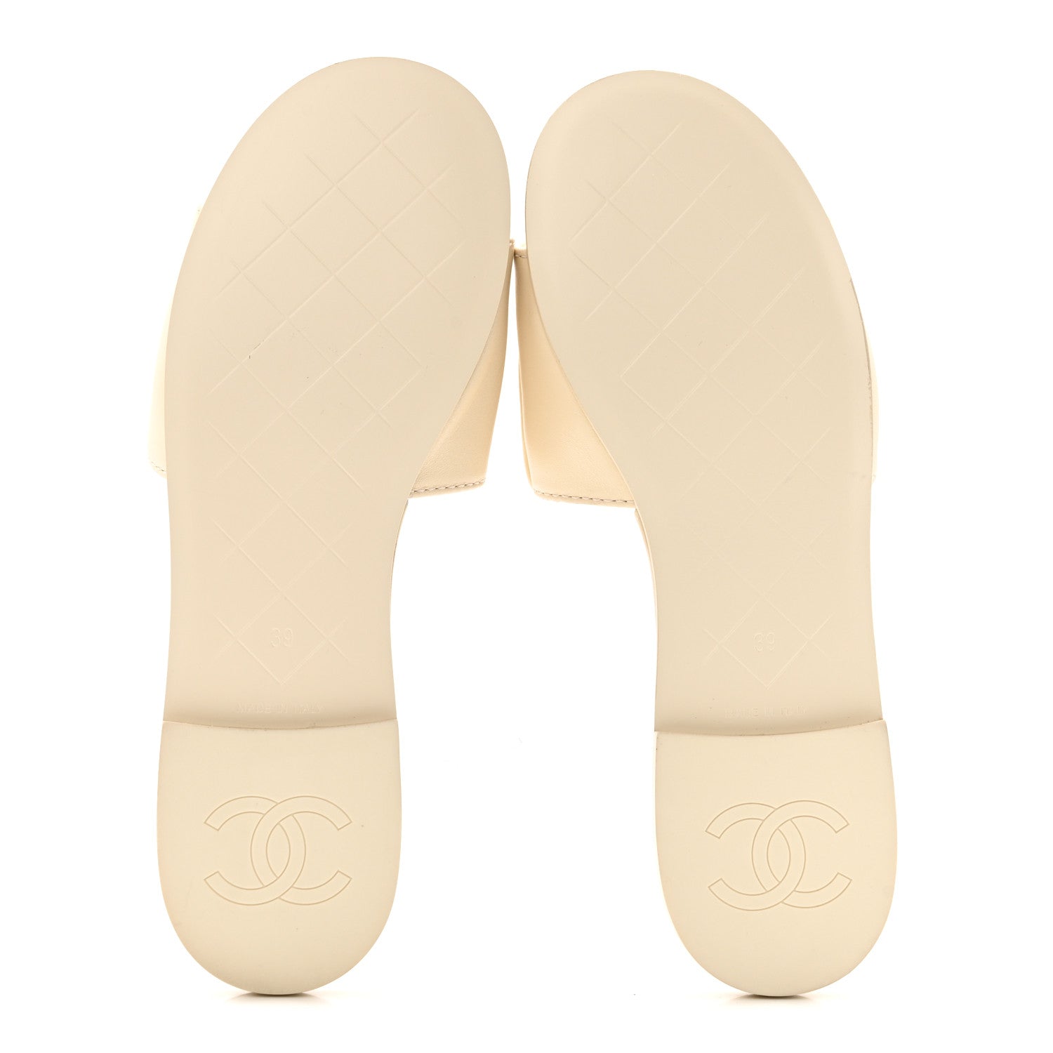 Chanel Lambskin Quilted Turnlock Flat Mules 39 Light Beige 12 of 26