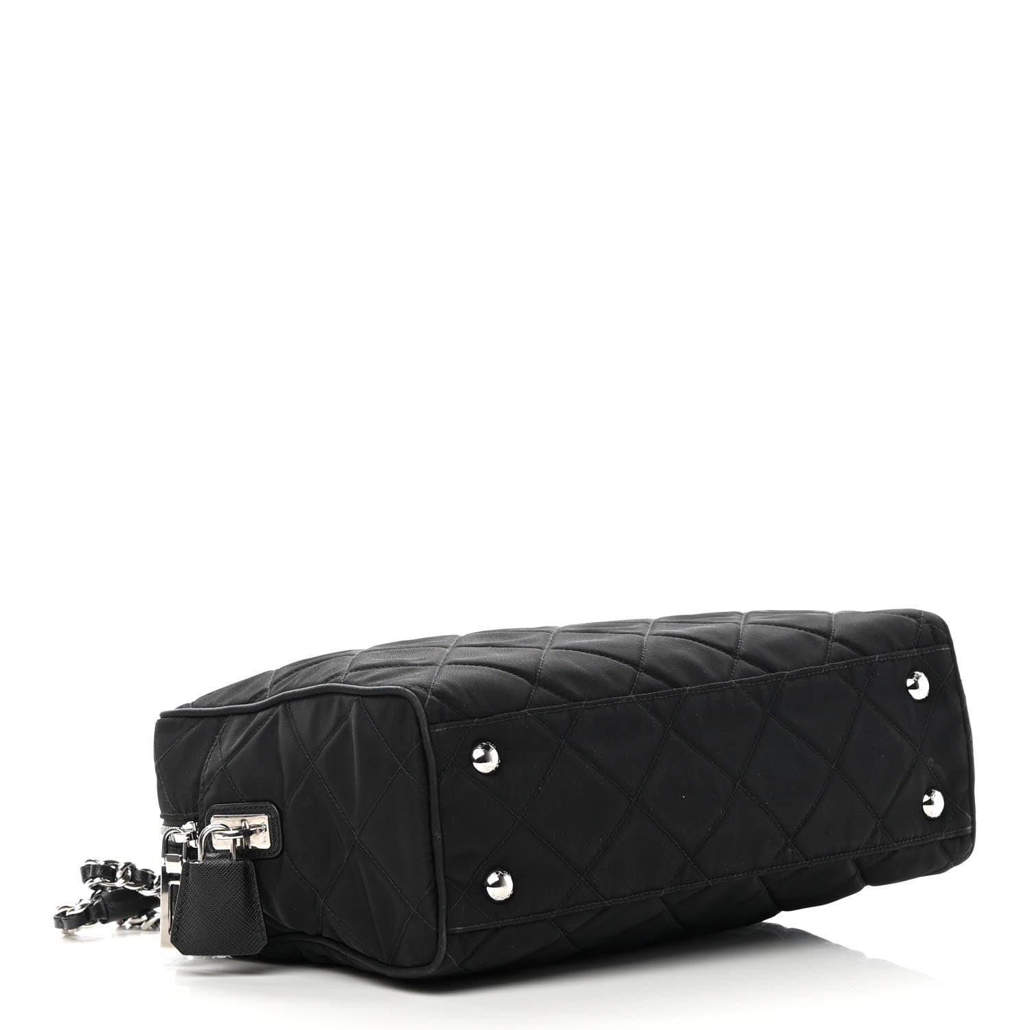 Prada Nylon Tessuto Impuntu Quilted Shoulder Bag Black 3 of 11