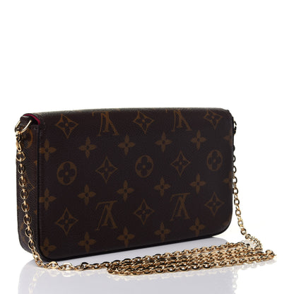 Louis Vuitton Monogram Pochette Felicie Chain Wallet Fuchsia 2 of 5