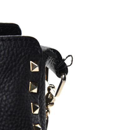 Valentino Garavani Pebbled Calfskin Large Rockstud Flip-Lock Messenger Bag Black 8 of 12