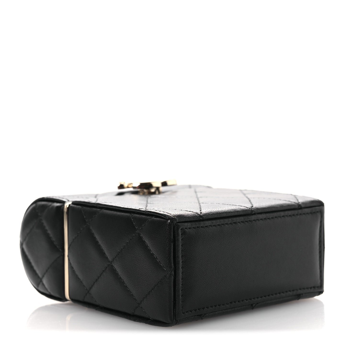 Lambskin Quilted Small Box With Chain Black