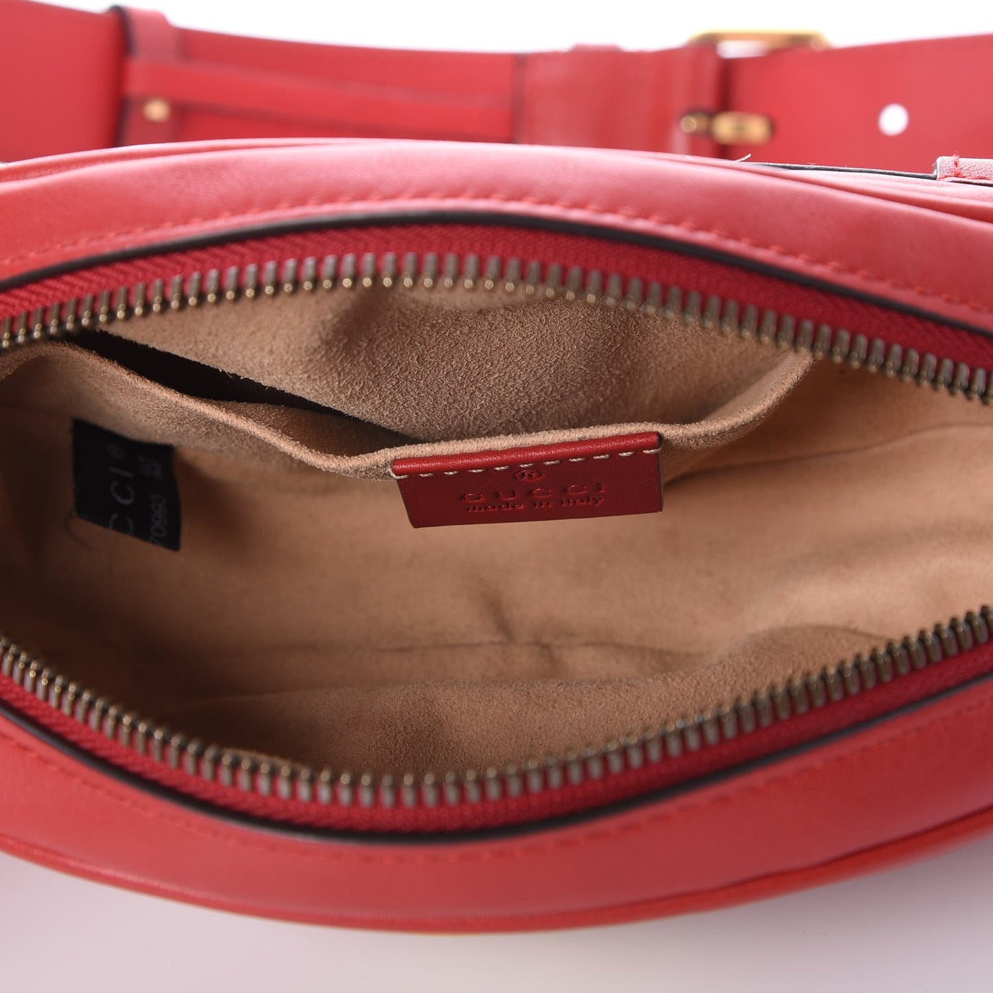 Calfskin Matelasse GG Marmont Belt Bag 85 34 Hibiscus Red
