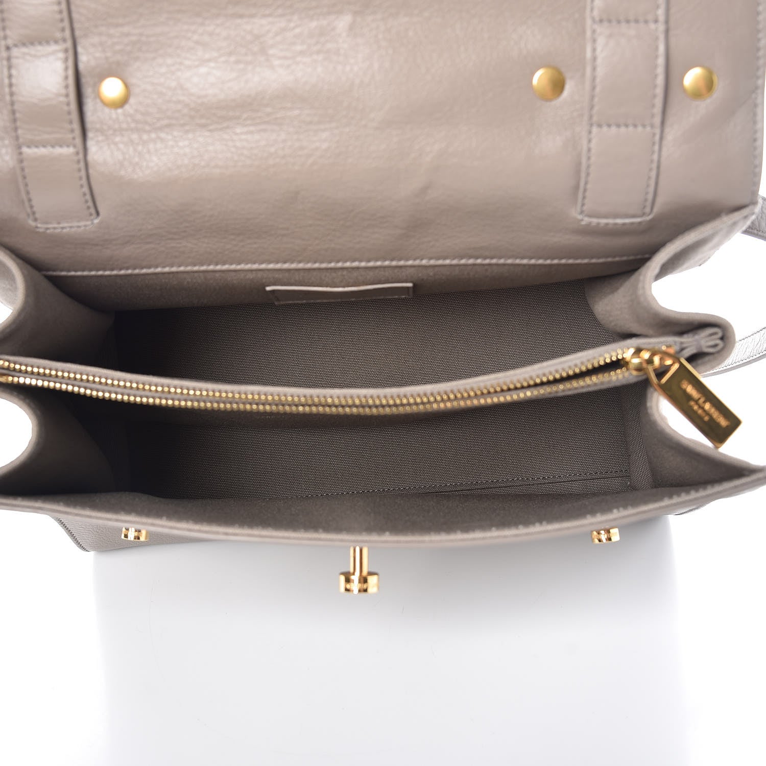 Saint Laurent Calfskin Canvas Small Muse Two Gray 6 of 10