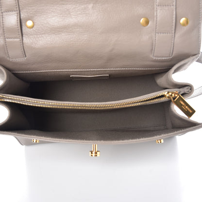 Saint Laurent Calfskin Canvas Small Muse Two Gray 6 of 10