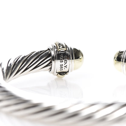David Yurman Sterling Silver 14K Yellow Gold 7mm Cable Classics Bracelet 4 of 5