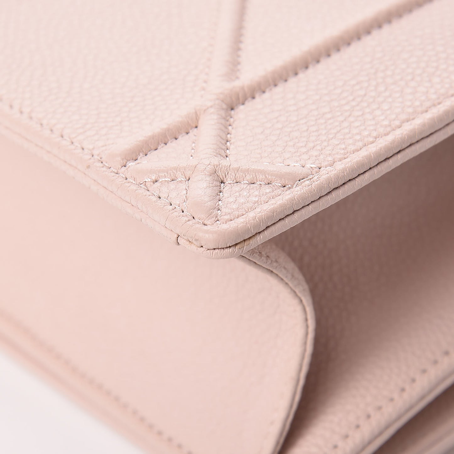 Grained Calfskin Cannage Small Diorama Flap Bag Rose Poudre