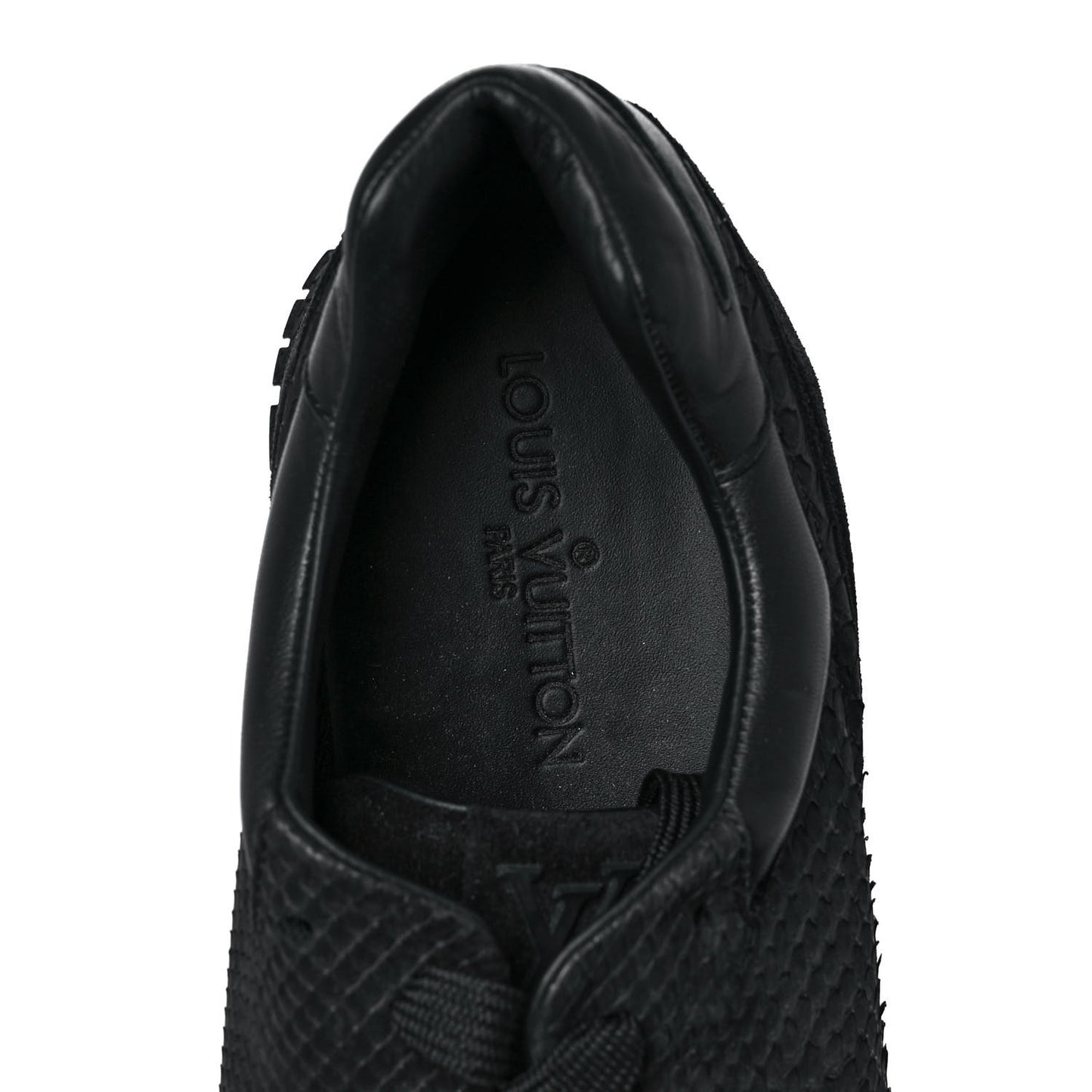 Calfskin Perforated Suede Mens Run Away Sneakers 9.5 Black