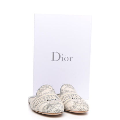 Christian Dior Canvas Cotton Embroidered Dioriviera Mules 36.5 Gray 8 of 8