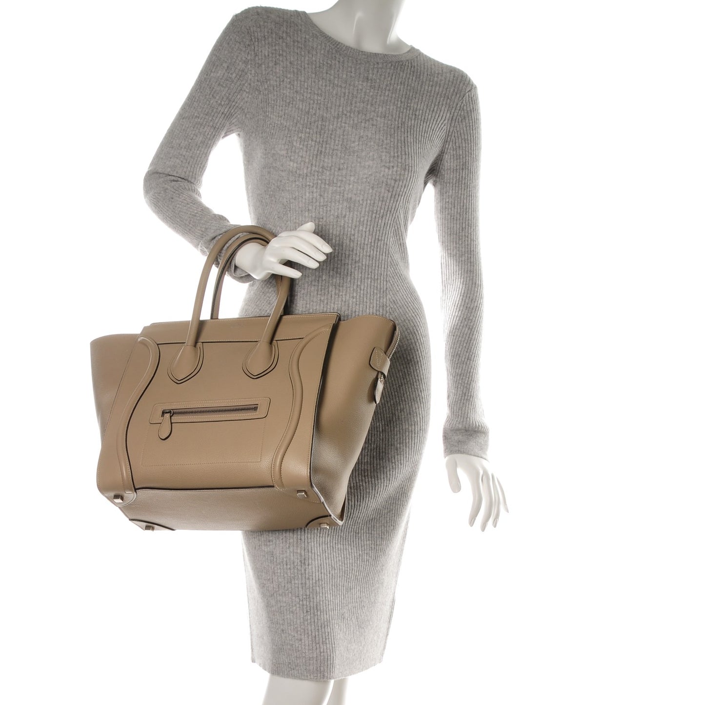 Drummed Calfskin Mini Luggage Dune