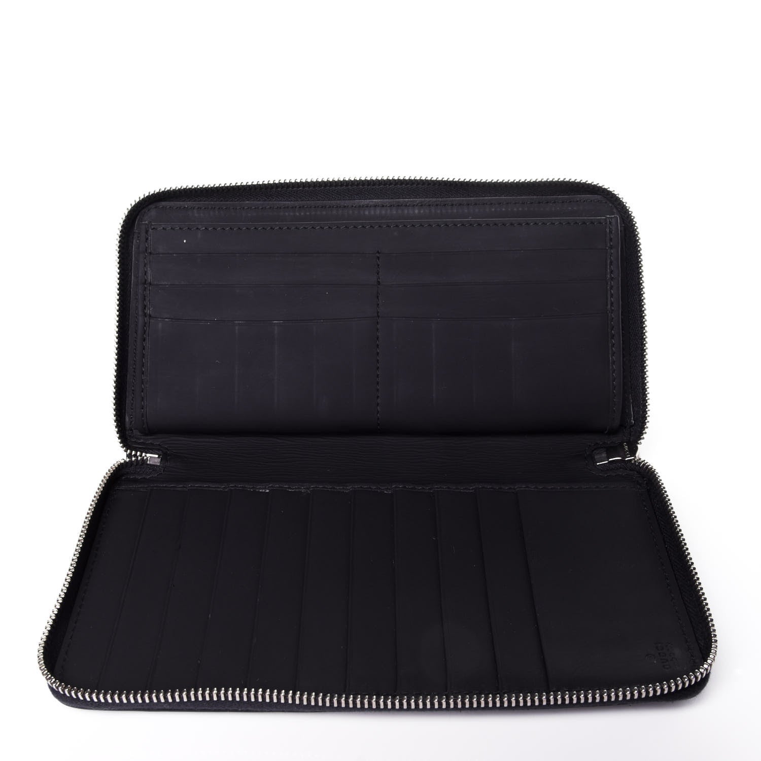 Gucci Guccissima Signature Web Zip Around Organizer Wallet Navy 10 of 12