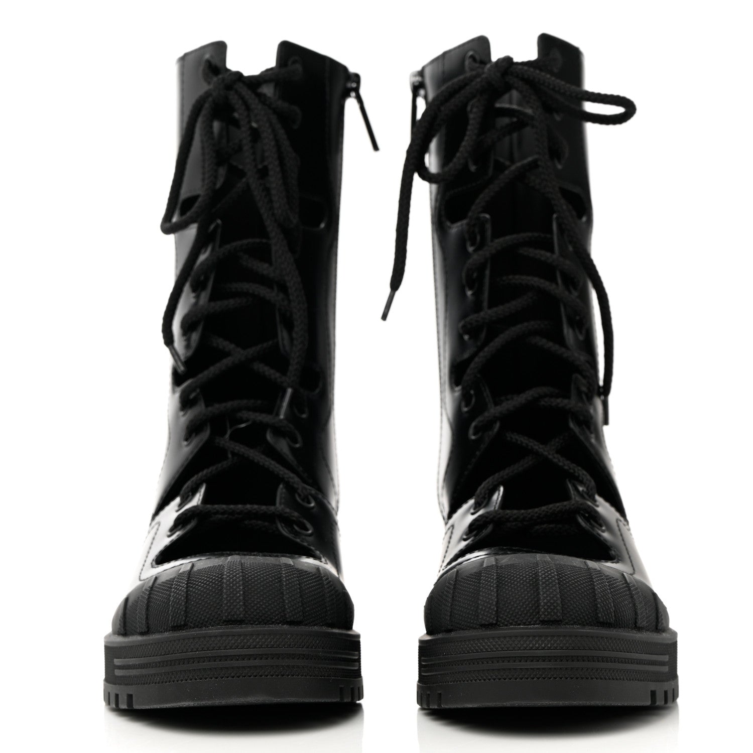 Christian Dior Brushed Calfskin Rubber Dioriron Boots 38 Black 2 of 8