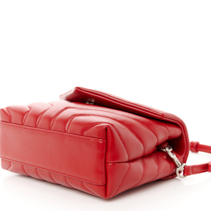 Saint Laurent Calfskin Y Quilted Monogram Toy Loulou Crossbody Bag Rouge Eros 11 of 11