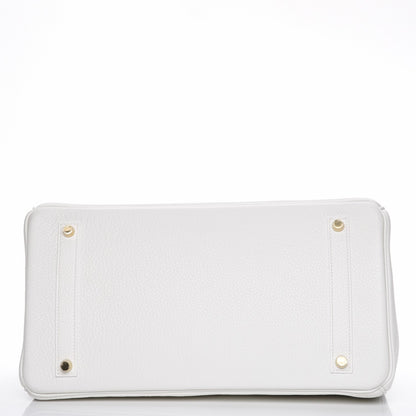 Hermes Taurillon Clemence Birkin 35 White 5 of 27