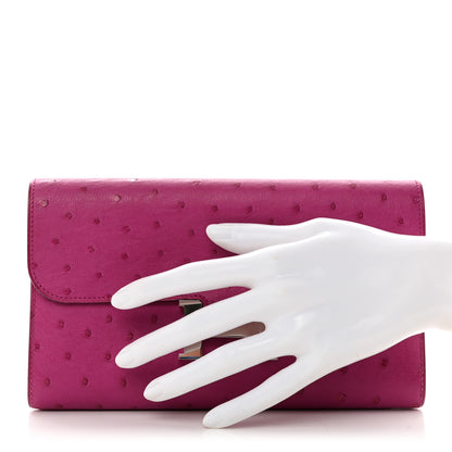 Hermes Ostrich Constance Long Wallet Rose Poupre 2 of 9