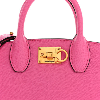 Salvatore Ferragamo Hammered Calfskin Small The Studio Box Bag Hot Pink 8 of 13