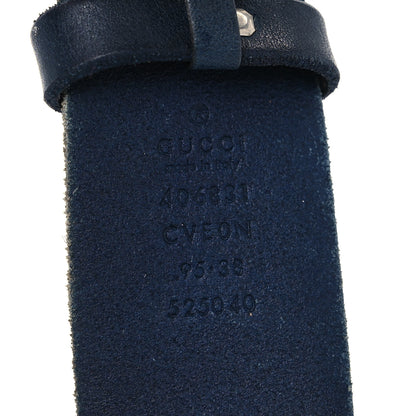 Gucci Cuoio Toscano Nickel Double Double G 40mm Belt 95 38 Blue 4 of 9