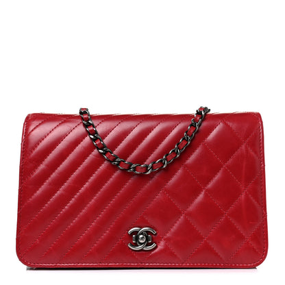 Chanel Lambskin Quilted Coco Boy Wallet On Chain WOC Red 1 of 9