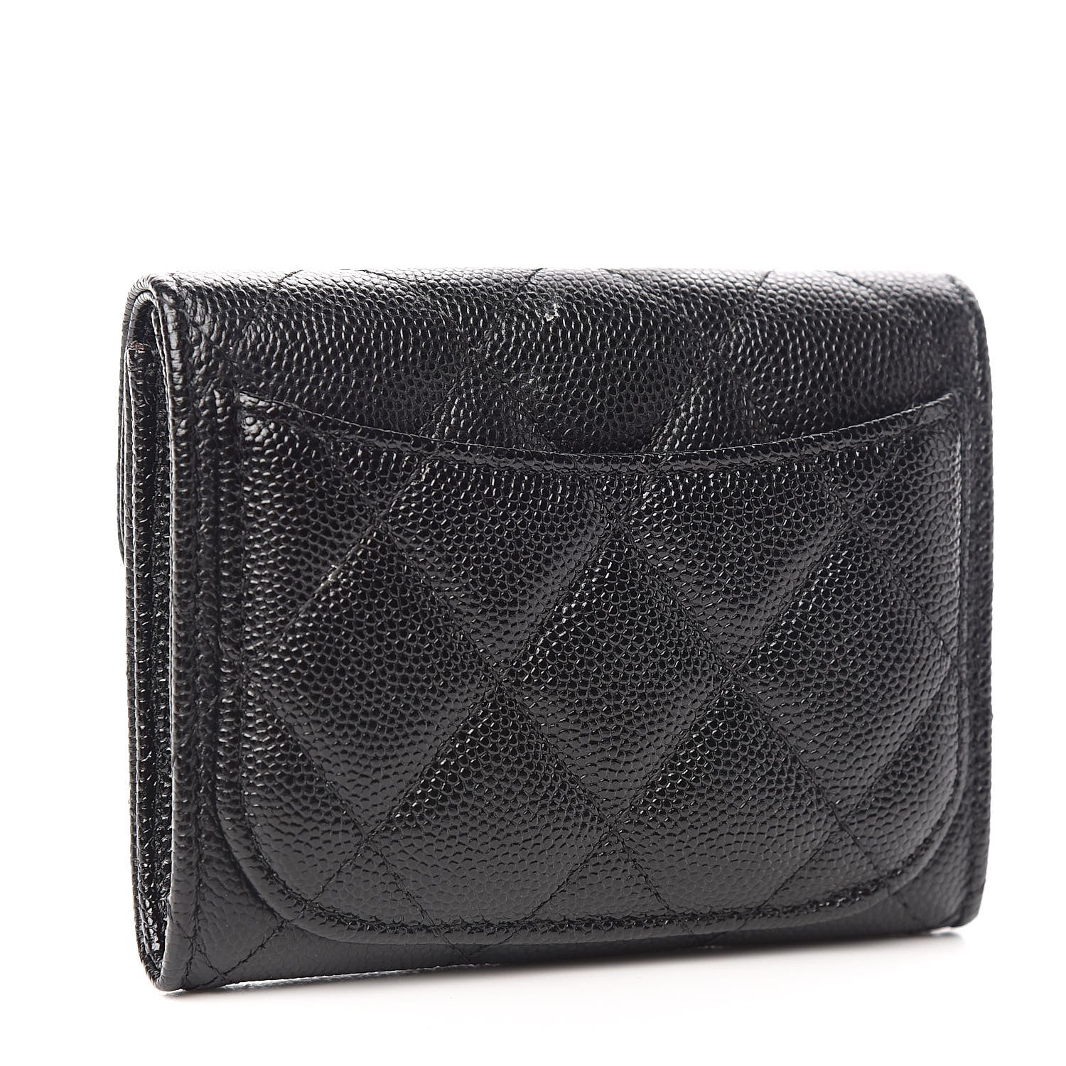 Chanel Caviar Quilted Flap Card Holder Wallet Black 3 of 10