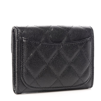 Chanel Caviar Quilted Flap Card Holder Wallet Black 3 of 10