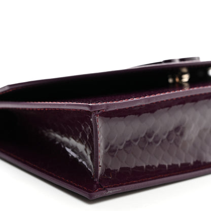 Christian Louboutin Patent Birdy Snakeskin Embossed Loubi54 Crossbody Clutch Merlot 7 of 8
