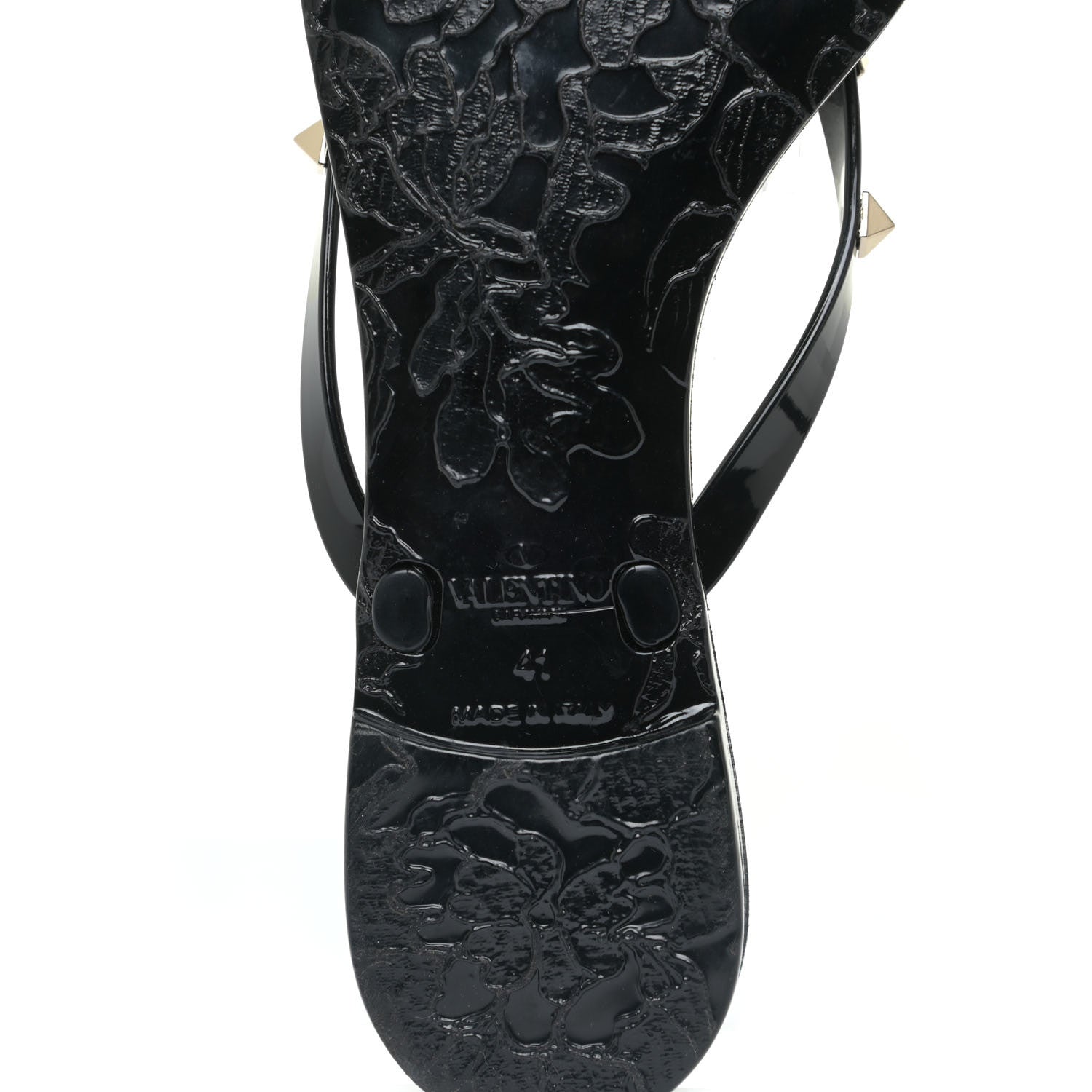 Valentino Garavani PVC Jelly Rockstud Bow Thong Sandals 41 Black 10 of 12