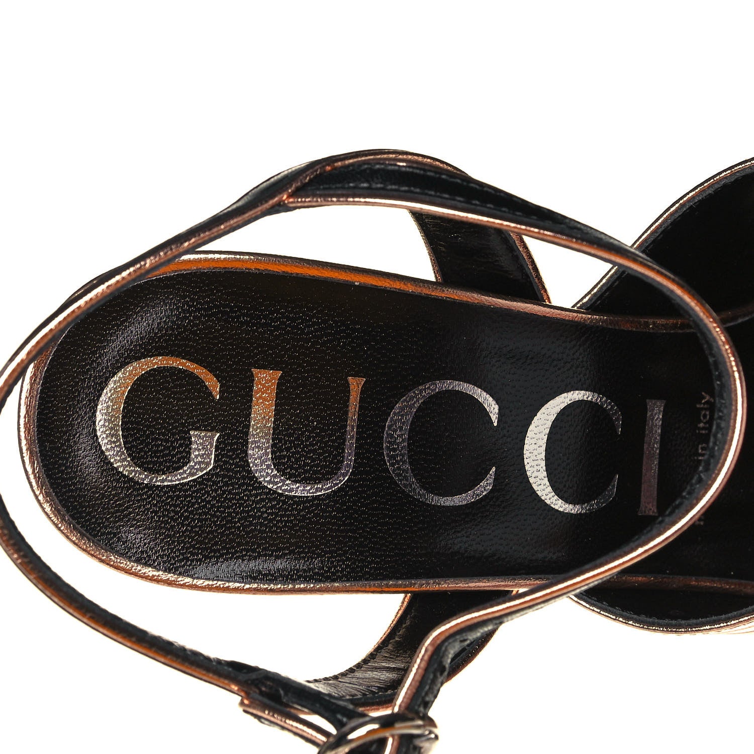Gucci Malaga Kid Webby Crossover High Heel Sandals 39 Champagne 7 of 7
