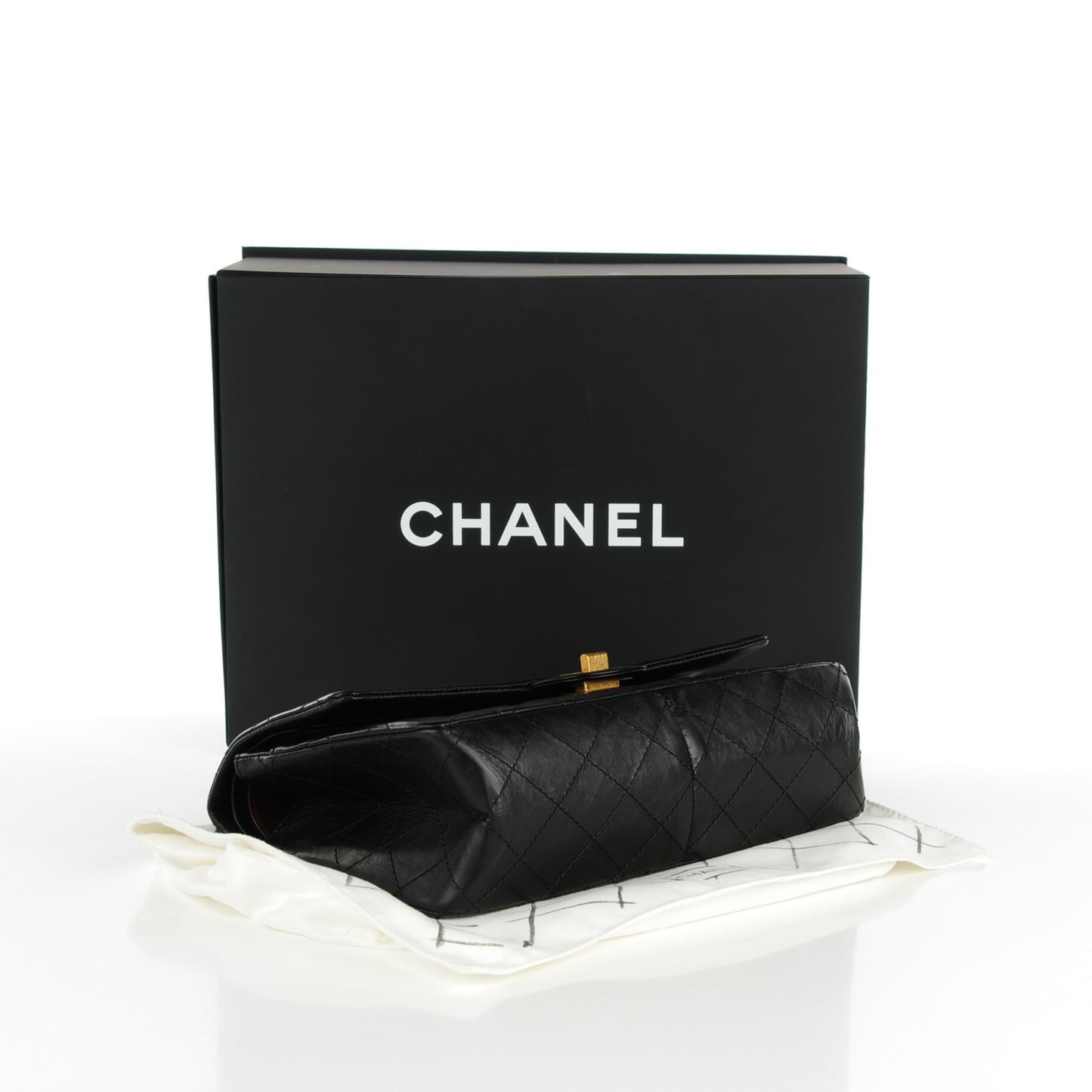 Aged Calfskin Quilted 2.55 Reissue 226 Flap Black