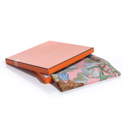 Hermes Silk Jardin Secret Scarf 90 Pink 7 of 8