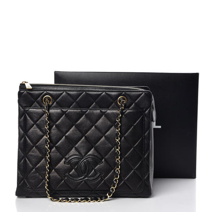 Chanel Lambskin Quilted CC Shopping Tote Black 15 of 15