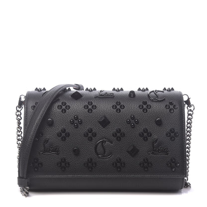 Christian Louboutin Calfskin Spikes Loubinthesky Paloma Clutch Black 1 of 12