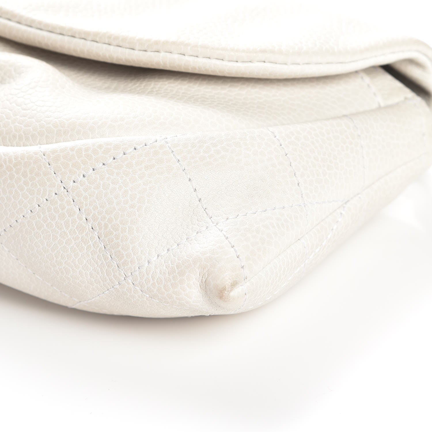 Chanel Caviar Half Moon Wallet On Chain WOC White 12 of 14
