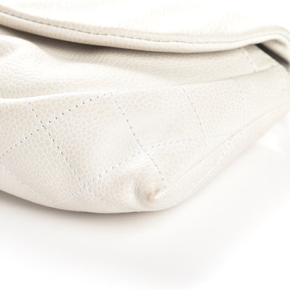 Chanel Caviar Half Moon Wallet On Chain WOC White 12 of 14