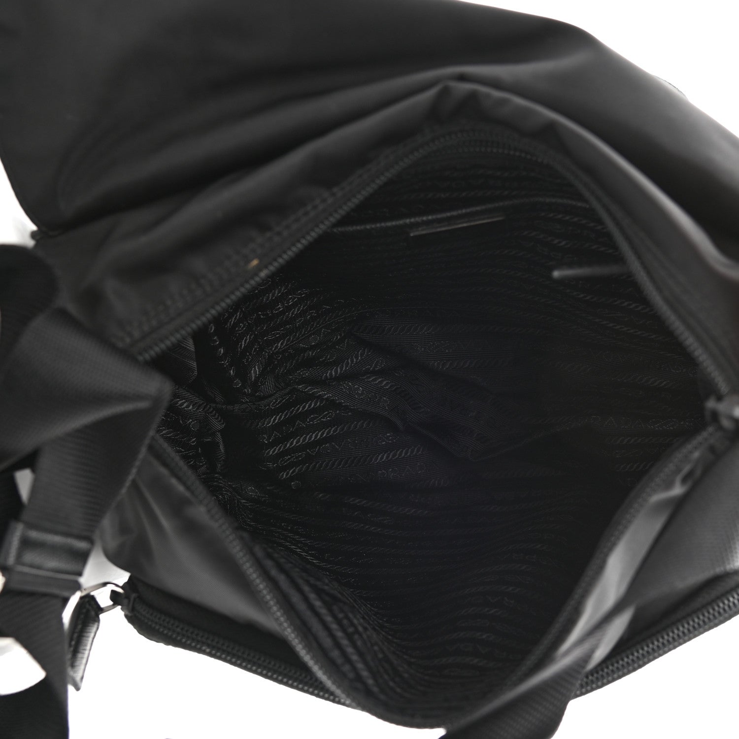 Prada Tessuto Nylon Saffiano Vela Messenger Bag Black 5 of 11