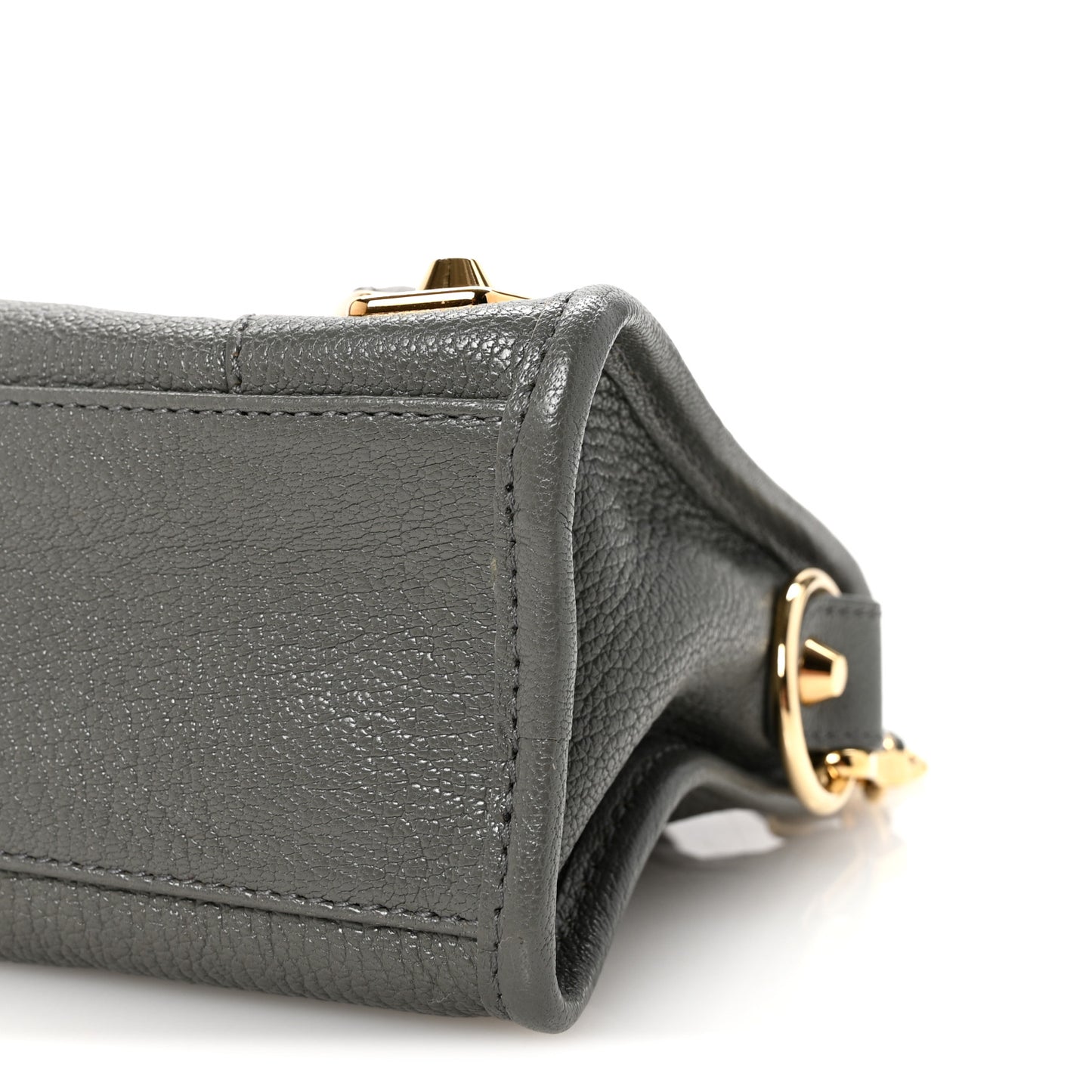 Chevre Gold Metallic Edge Hardware Mini City Gris Acier