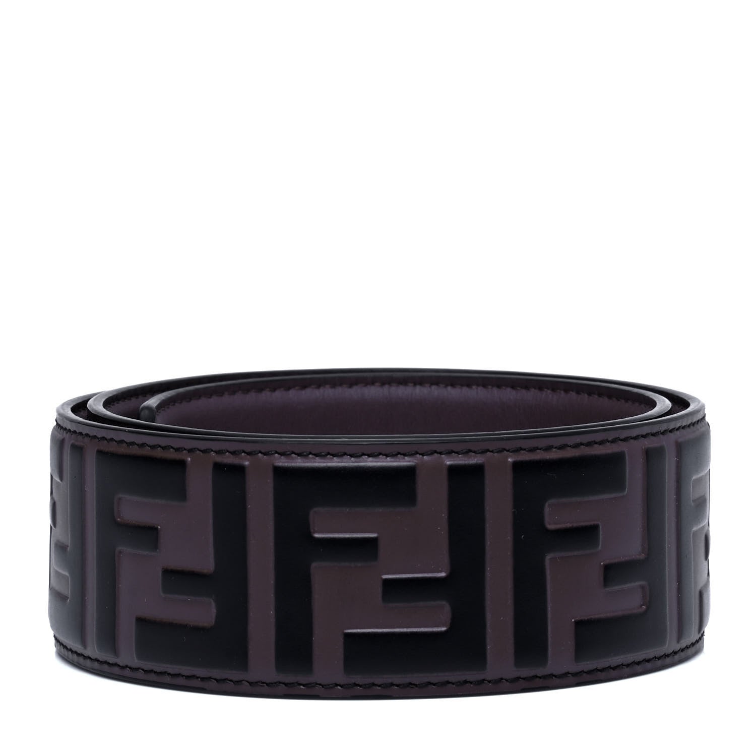 Fendi Vitello Century Bi-Color FF 1974 Embossed Strap You Maya Black 2 of 6