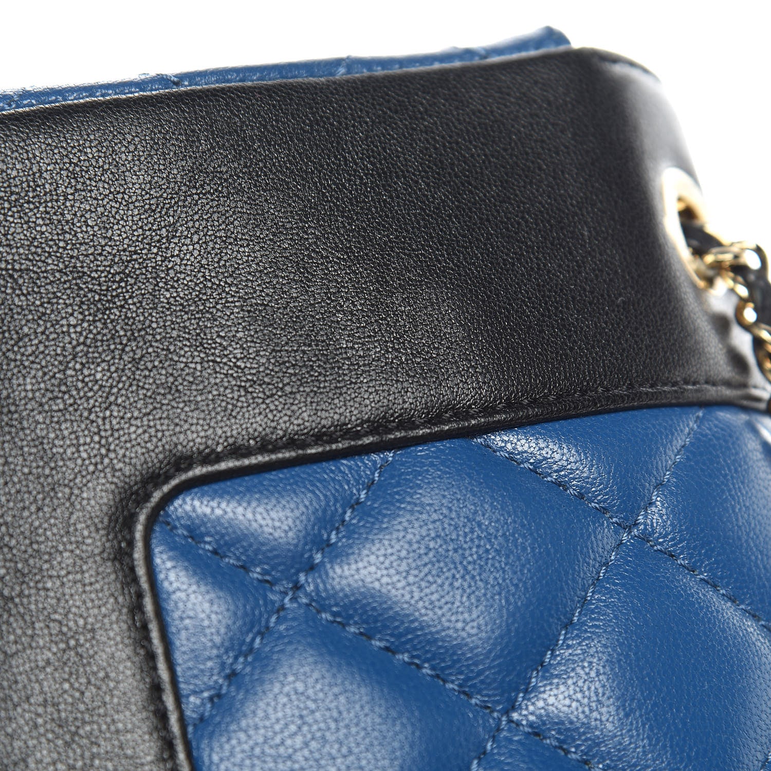 Chanel Sheepskin Quilted Small Mademoiselle Flap Black Blue 14 of 14