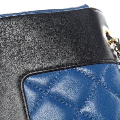 Chanel Sheepskin Quilted Small Mademoiselle Flap Black Blue 14 of 14
