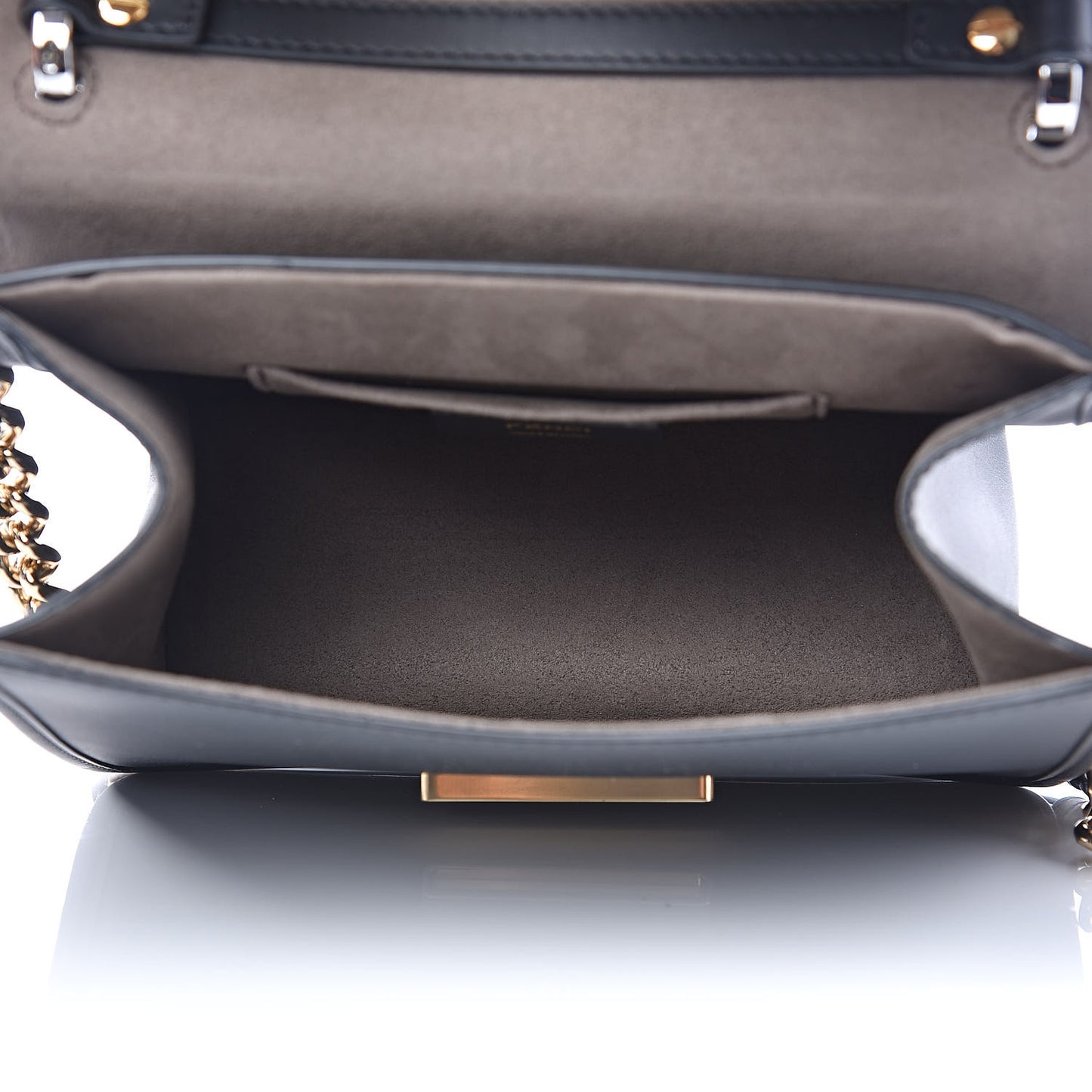 Vitello Liberty F is Studded Small Kan I Shoulder Bag Black