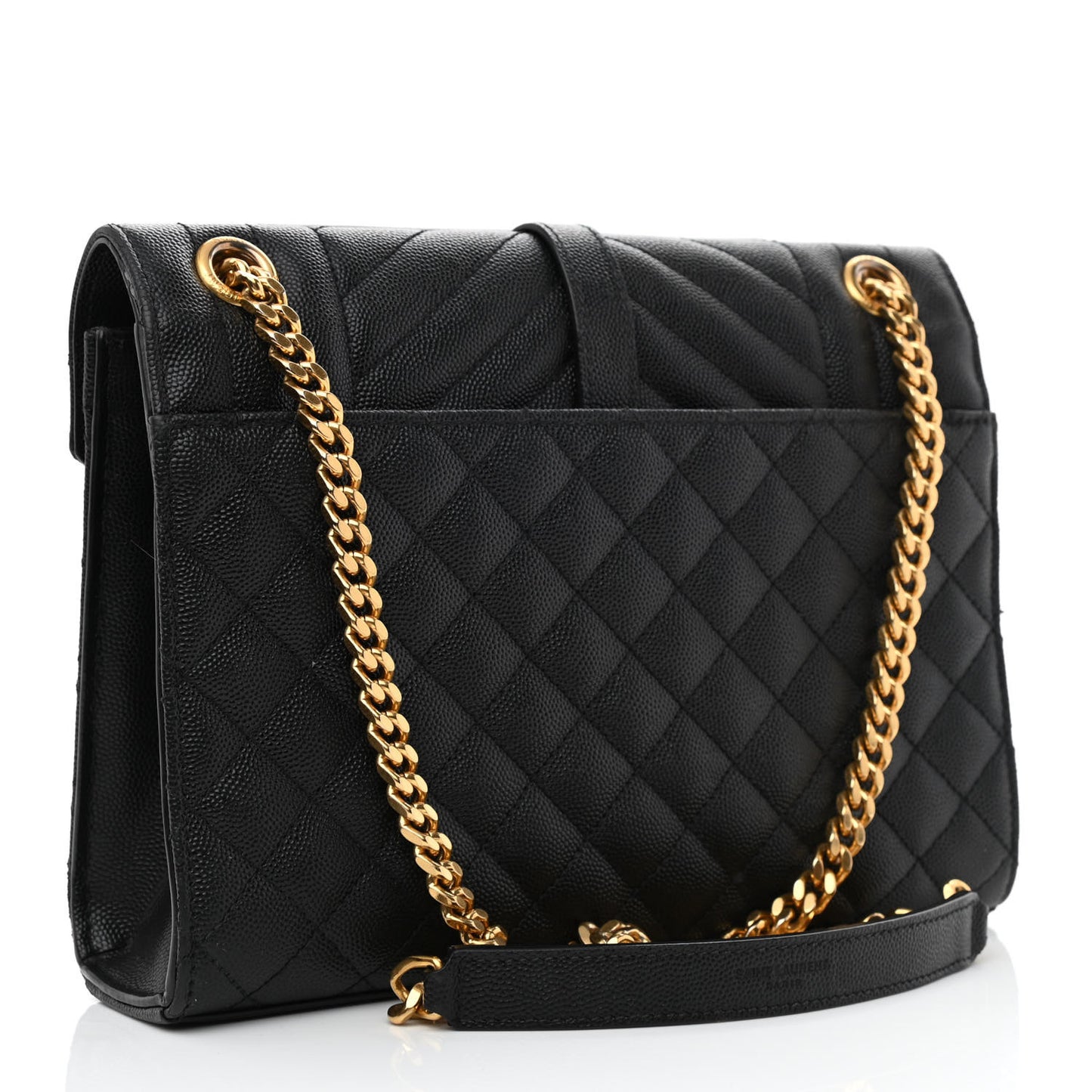 Grain De Poudre Textured Mixed Matelasse Triquilt Medium Monogram Satchel Black