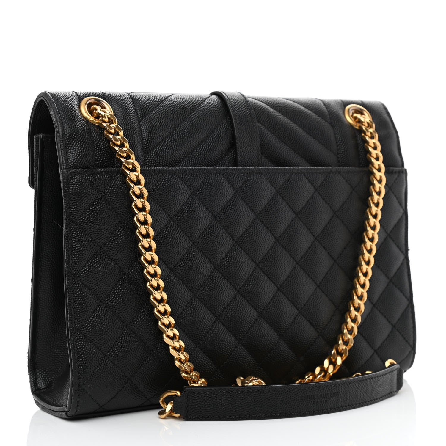 Saint Laurent Grain De Poudre Textured Mixed Matelasse Triquilt Medium Monogram Satchel Black 2 of 15