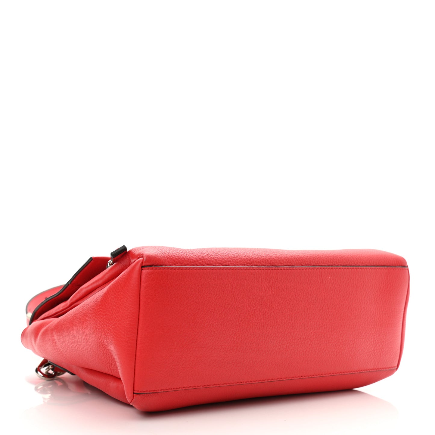 Waxy Grained Calfskin Mini Pandora Pure Flap Bag Medium Red