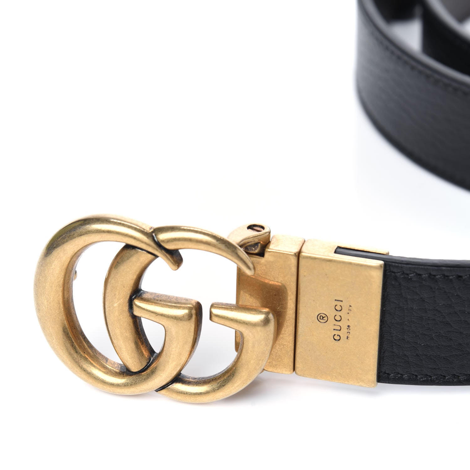 Gucci Dollar Calfskin Double G Reversible 30mm Belt 105 42 Black New Acero 4 of 8