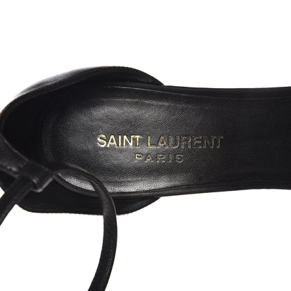 Saint Laurent Calfskin Jane 110 Ankle Strap Sandals 38 Black 6 of 8