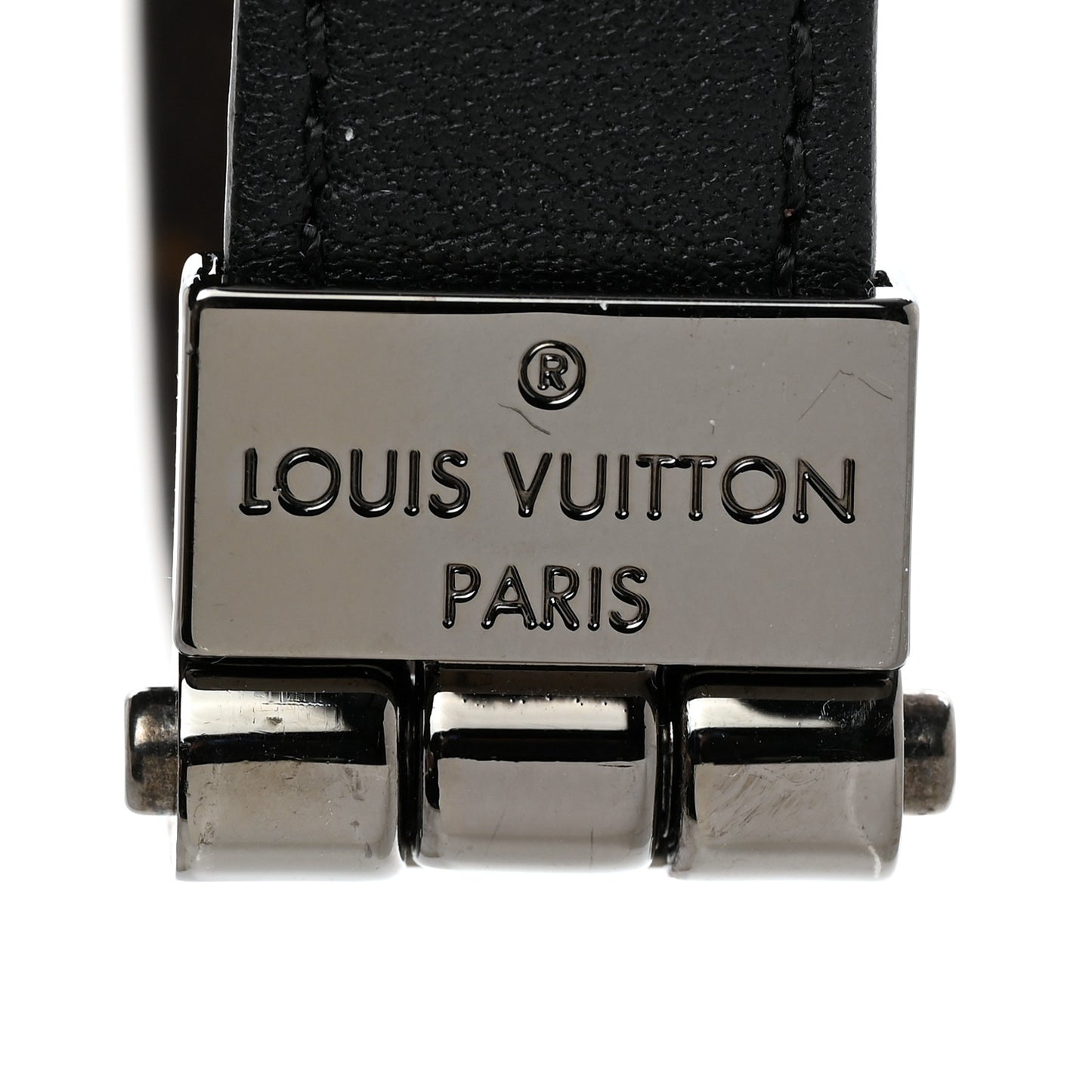 Monogram LV Reversible Hinge Bracelet Black
