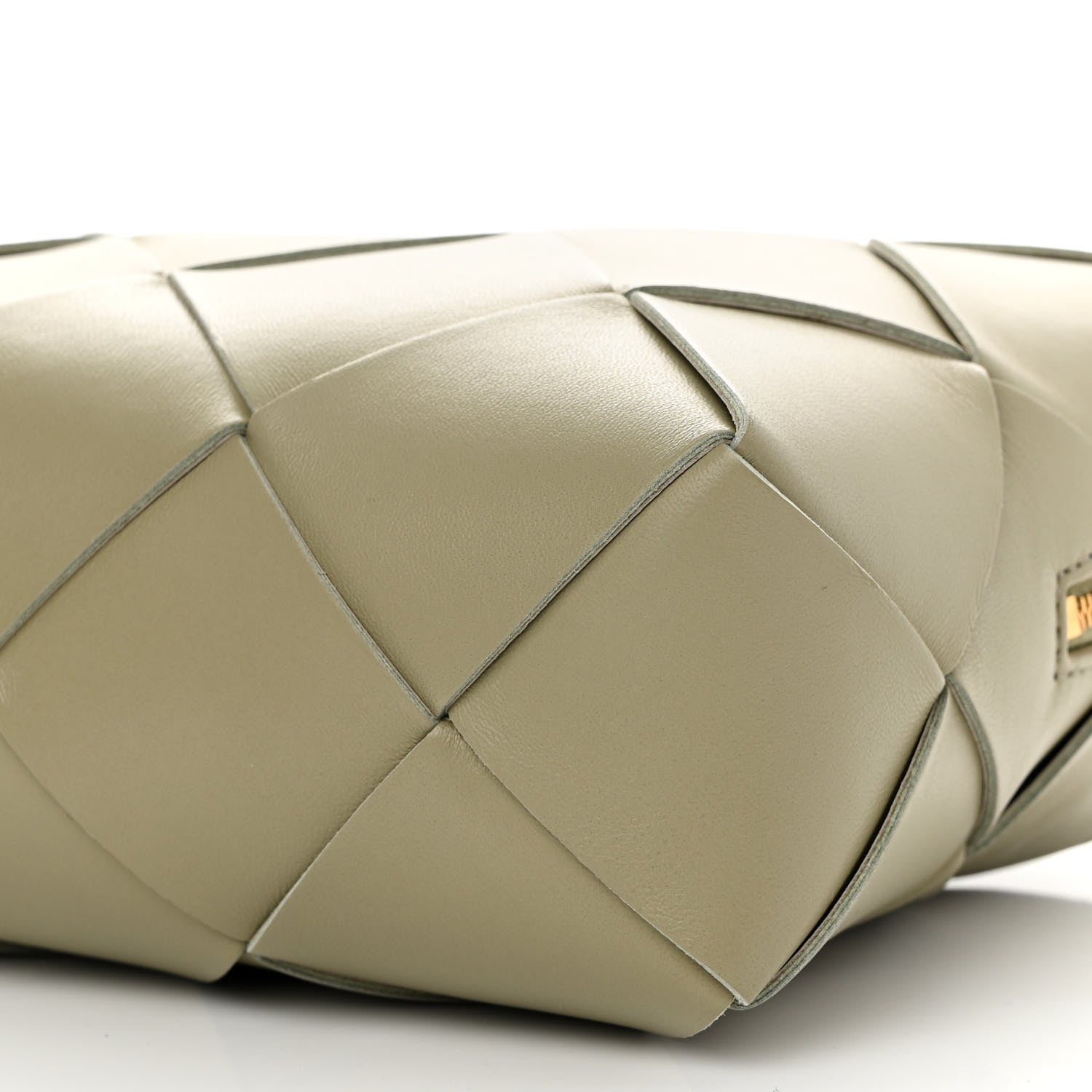 Bottega Veneta Lambskin Maxi Intreccio Small Cassette Camera Bag Travertine 9 of 9